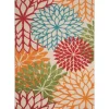 Kirkland's Home Red Bright Floral Burst Outdoor Area Rug, 5X7- Outdoor Rugs