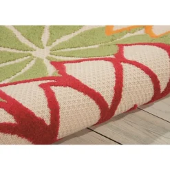 Kirkland's Home Red Bright Floral Burst Outdoor Area Rug, 5X7- Outdoor Rugs