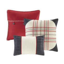Kirkland's Home Red Buffalo Check 6-Pc. Full/Queen Duvet Cover Set- Duvets