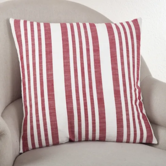 Kirkland's Home Red Coastal Stripe Pillow- Pillows