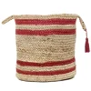 Kirkland's Home Red Double Stripe Jute Basket With Handles, 17 In.- Baskets & Boxes