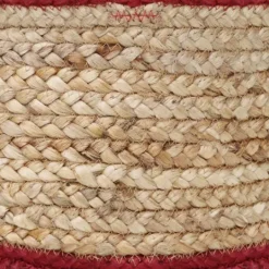 Kirkland's Home Red Double Stripe Jute Basket With Handles, 19 In.- Baskets & Boxes