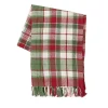 Kirkland's Home Red Green White Plaid Christmas Throw Blanket- Blankets & Throws