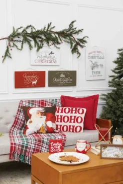 Kirkland's Home Red Green White Traditional Plaid Throw Blanket- Blankets & Throws