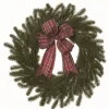 Kirkland's Home Red Plaid Ribbon Evergreen Christmas Wreath- Wreaths