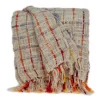 Kirkland's Home Red Primitive Squares Handloomed Throw Blanket- Blankets & Throws