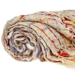 Kirkland's Home Red Primitive Squares Handloomed Throw Blanket- Blankets & Throws