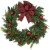 Kirkland's Home Red Velvet Ribbon And Ornaments Pre-Lit Wreath- Wreaths