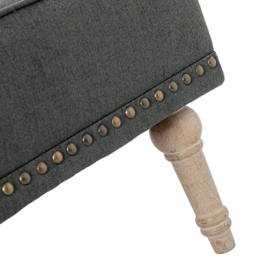 Kirkland's Home Reginald Charcoal Button Tufted Armchair- Accent Chairs