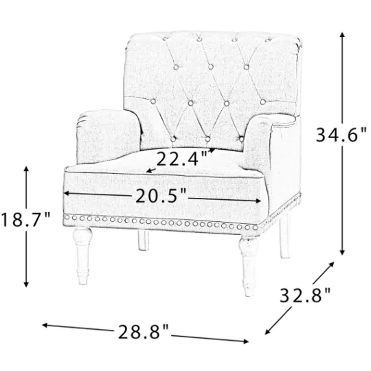 Kirkland's Home Reginald Charcoal Button Tufted Armchair- Accent Chairs