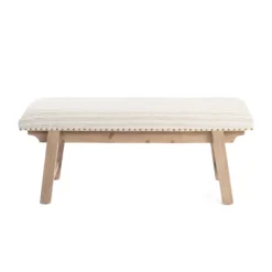 Kirkland's Home Remi Stripe Upholstered Bench- Benches & Ottomans