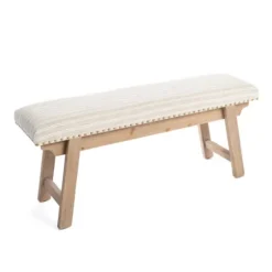 Kirkland's Home Remi Stripe Upholstered Bench- Benches & Ottomans
