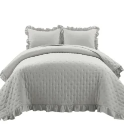 Kirkland's Home Reyna Ruffle 3-Pc. Full/Queen Quilt Set- Quilts