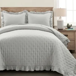 Kirkland's Home Reyna Ruffle 3-Pc. King Quilt Set- Quilts
