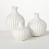 Kirkland's Home Ribbed Ceramic Bottle Vases, Set Of 3- Vases