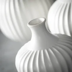 Kirkland's Home Ribbed Ceramic Bottle Vases, Set Of 3- Vases