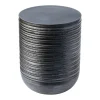 Kirkland's Home Ribbed Gun Metal Black Drum Accent Table- Accent & End Tables