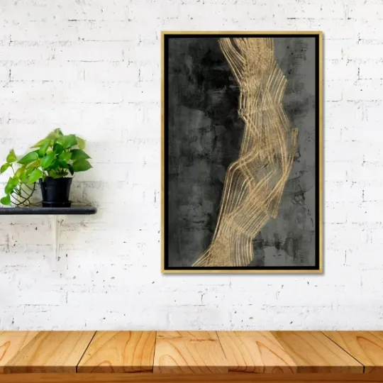 Kirkland's Home Ribbon Of Gold Abstract Canvas Framed Art- Framed Art