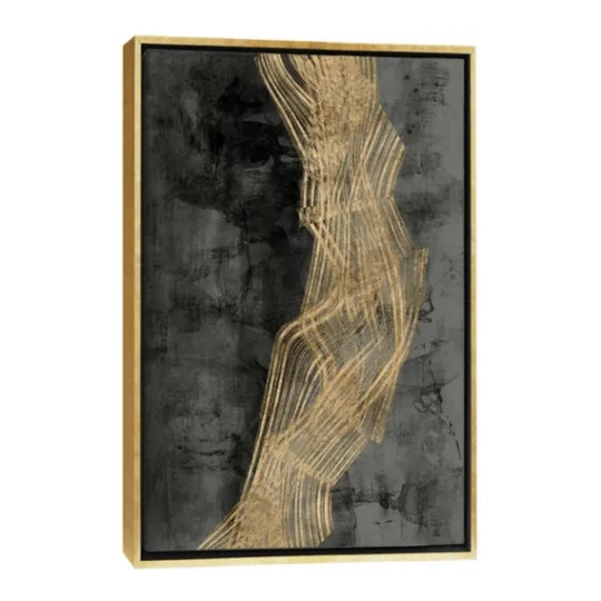 Kirkland's Home Ribbon Of Gold Abstract Canvas Framed Art- Framed Art