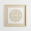 Kirkland's Home Rice Paper & Natural Linen Flower Wall Plaque- Wall Plaques