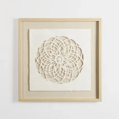 Kirkland's Home Rice Paper & Natural Linen Cutout Wall Plaque- Wall Plaques