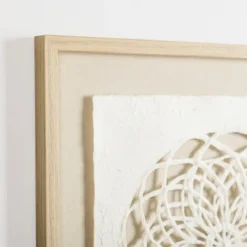 Kirkland's Home Rice Paper & Natural Linen Cutout Wall Plaque- Wall Plaques