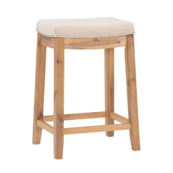 Kirkland's Home Riverdale Acacia Wood Counter Stool- Bar Stools & Counter Height Stools