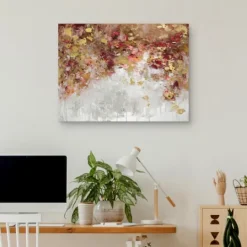 Kirkland's Home Robbins Charmed Gold Canvas Art Print- Canvas Art