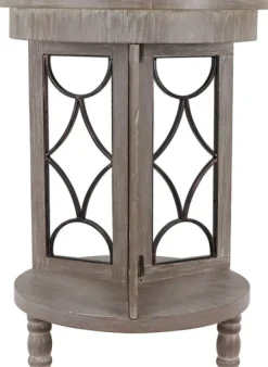 Kirkland's Home Roberta Wood Decorative Metal Accent Table- Accent & End Tables
