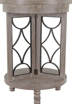 Kirkland's Home Roberta Wood Decorative Metal Accent Table- Accent & End Tables