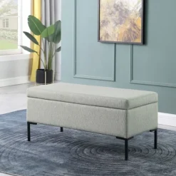 Kirkland's Home Ronaldo Woven Storage Bench- Benches & Ottomans