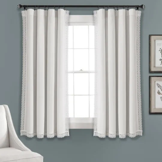 Kirkland's Home Rosalie Lace Curtain Panel Set, 63 In.- Curtains & Drapes