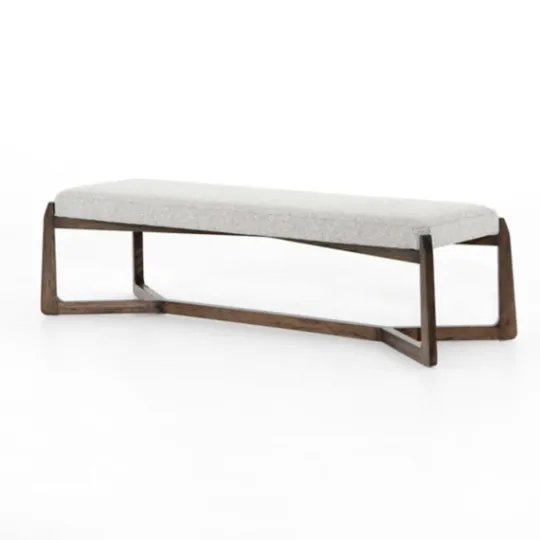 Kirkland's Home Roscoe Brunswick Pebble Upholstered Bench- Benches & Ottomans