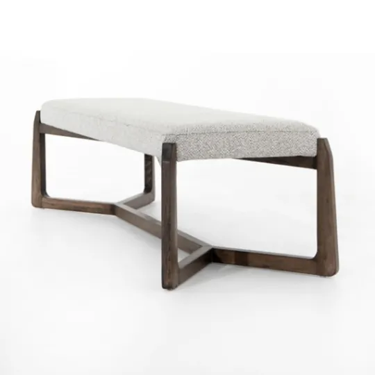 Kirkland's Home Roscoe Brunswick Pebble Upholstered Bench- Benches & Ottomans