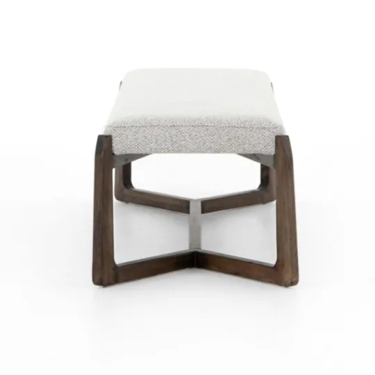 Kirkland's Home Roscoe Brunswick Pebble Upholstered Bench- Benches & Ottomans