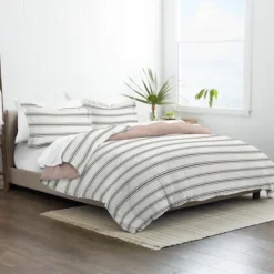 Kirkland's Home Rose Pink Echo Stripe 2-Pc. Twin Duvet Cover Set- Duvets