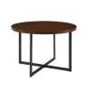Kirkland's Home Round And Black X Base Dining Table- Dining Tables