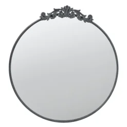 Kirkland's Home Round Antique Floral Scroll Mirror, 39 In.- Decorative Mirrors