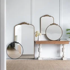 Kirkland's Home Round Antique Floral Scroll Mirror, 39 In.- Decorative Mirrors