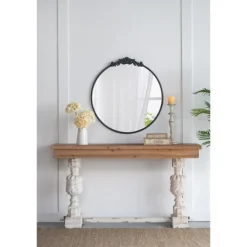 Kirkland's Home Round Antique Floral Scroll Mirror, 39 In.- Decorative Mirrors