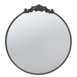 Kirkland's Home Round Antique Floral Scroll Mirror, 32 In.- Decorative Mirrors