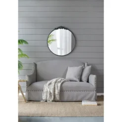 Kirkland's Home Round Antique Floral Scroll Mirror, 32 In.- Decorative Mirrors