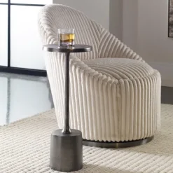 Kirkland's Home Round Antique Nickel Accent Table- Accent & End Tables