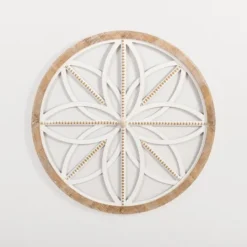 Kirkland's Home Round Beaded Medallion Wall Plaque- Wall Plaques