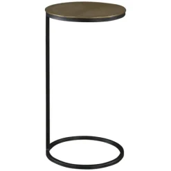 Kirkland's Home Round Black And Gold Metal C-Table- Accent & End Tables