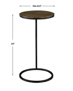 Kirkland's Home Round Black And Gold Metal C-Table- Accent & End Tables