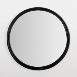 Kirkland's Home Round Black Rattan Wall Mirror- Decorative Mirrors