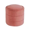 Kirkland's Home Round Blush Velvet Storage Ottoman- Benches & Ottomans