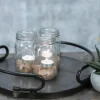 Kirkland's Home Round Curved Metal Handles Tray- Decorative Trays