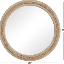 Kirkland's Home Round Distressed Beaded Wall Mirror, 28 In.- Decorative Mirrors